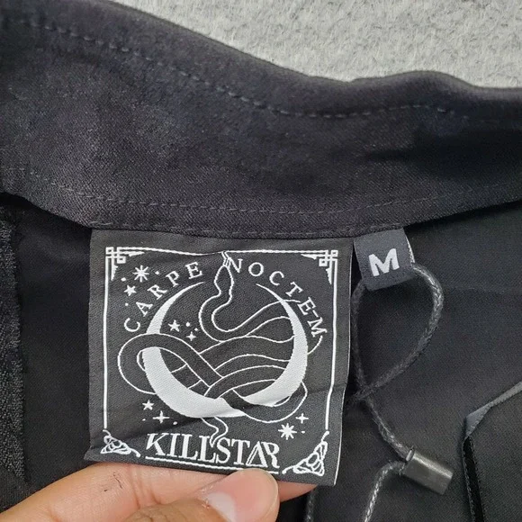 Killstar Harness Ur Power Mini Skirt Womens M Black Gothic Pentagram Back Zip - Picture 5 of 8